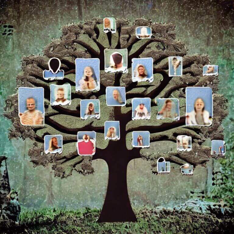 An illustration of a tree with pictures on the branches.